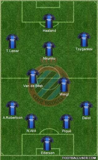 Club Brugge KV 4-2-3-1 football formation