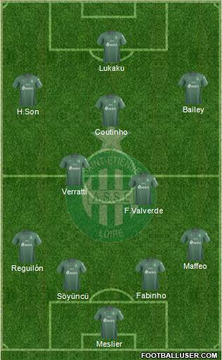 A.S. Saint-Etienne 4-2-3-1 football formation