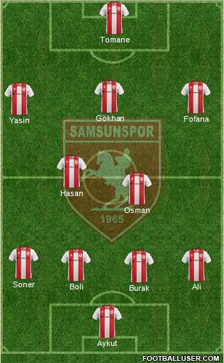 Samsunspor 4-2-3-1 football formation