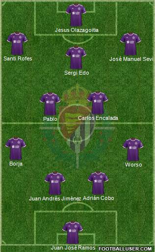 R. Valladolid C.F., S.A.D. 4-2-3-1 football formation