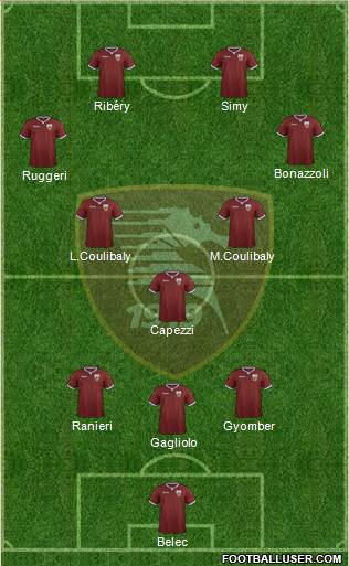 Salernitana football formation