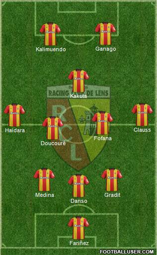 Racing Club de Lens 3-4-1-2 football formation