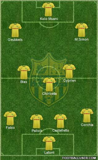 FC Nantes 4-3-3 football formation