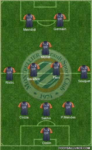 Montpellier Hérault Sport Club 3-4-1-2 football formation