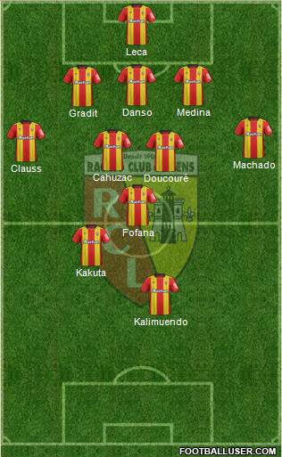 Racing Club de Lens 3-4-2-1 football formation