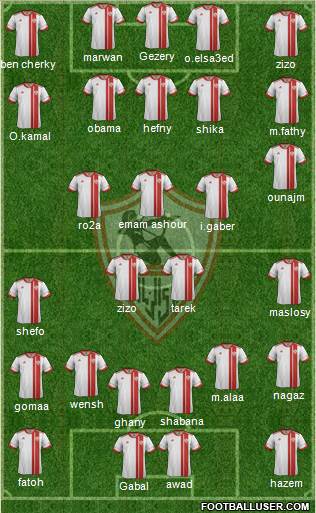 Zamalek Sporting Club 4-2-1-3 football formation