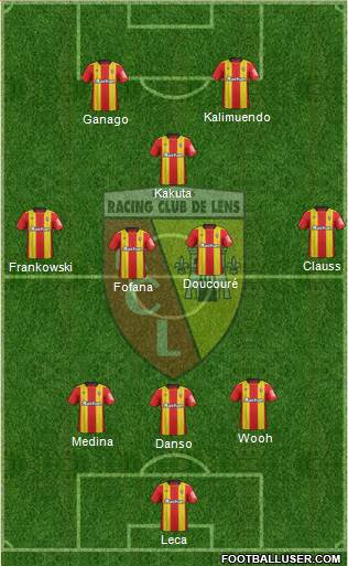 Racing Club de Lens 3-4-1-2 football formation