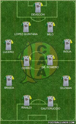 Aldosivi 4-4-2 football formation