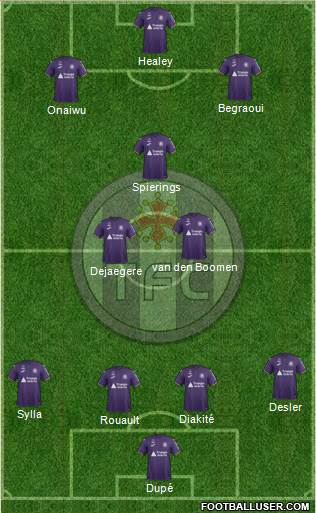 Toulouse Football Club 4-2-1-3 football formation