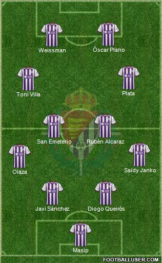 R. Valladolid C.F., S.A.D. 4-4-2 football formation