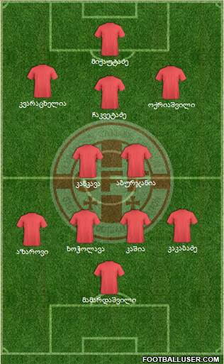 Georgia 4-2-3-1 football formation