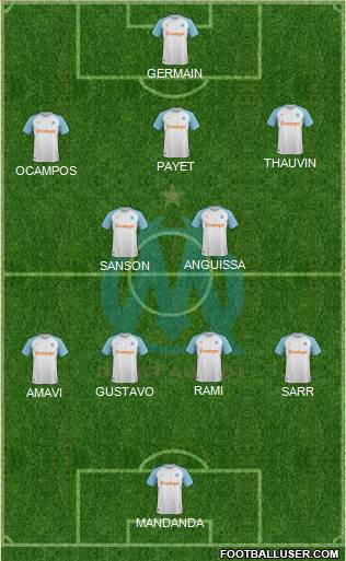 Olympique de Marseille 4-2-3-1 football formation