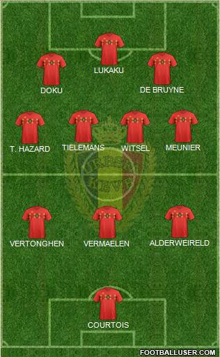 Belgium 3-4-2-1 football formation