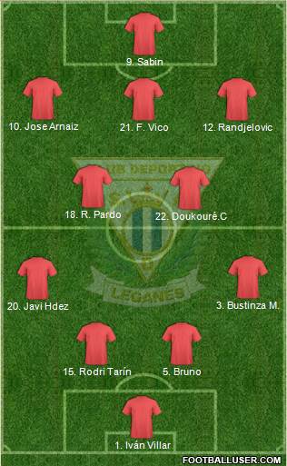 C.D. Leganés S.A.D. 4-2-3-1 football formation