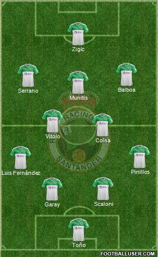 R. Racing Club S.A.D. 4-2-3-1 football formation