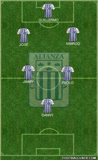 C Alianza Lima 5-4-1 football formation