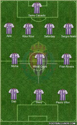 R. Valladolid C.F., S.A.D. 4-3-3 football formation