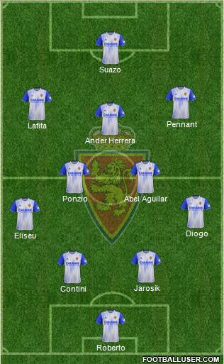 R. Zaragoza S.A.D. 4-2-3-1 football formation