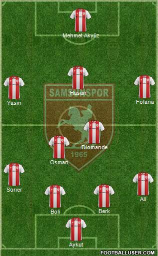 Samsunspor 4-2-3-1 football formation