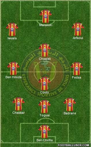 Espérance Sportive de Tunis 3-4-3 football formation