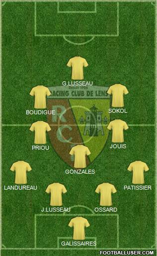 Racing Club de Lens 4-3-2-1 football formation