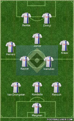 Hamburger SV 3-5-2 football formation