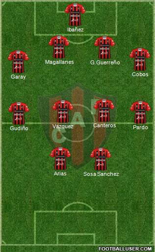 Patronato de Paraná 4-4-2 football formation