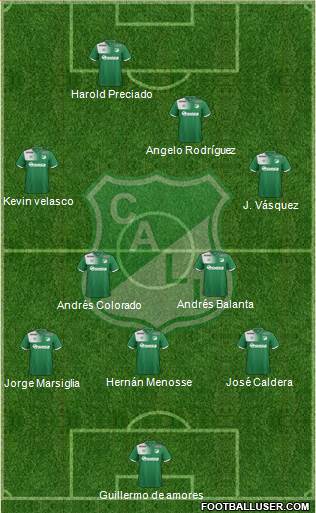 AC Deportivo Cali 3-4-1-2 football formation