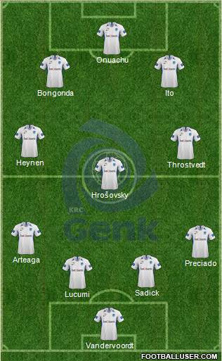 K Racing Club Genk 4-3-3 football formation