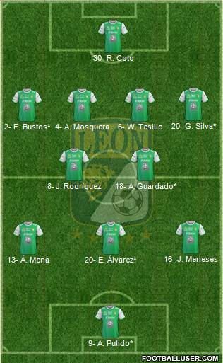 Club Deportivo León 4-2-3-1 football formation