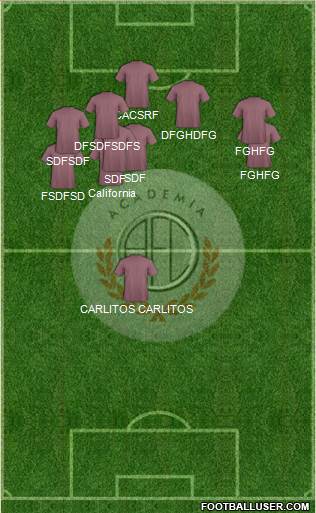 C Academia FC 4-2-3-1 football formation