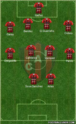 Patronato de Paraná 4-4-2 football formation