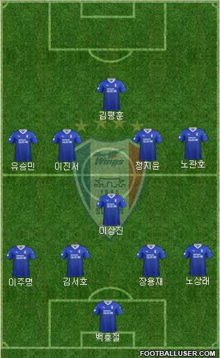 Suwon Samsung Blue Wings 4-1-4-1 football formation