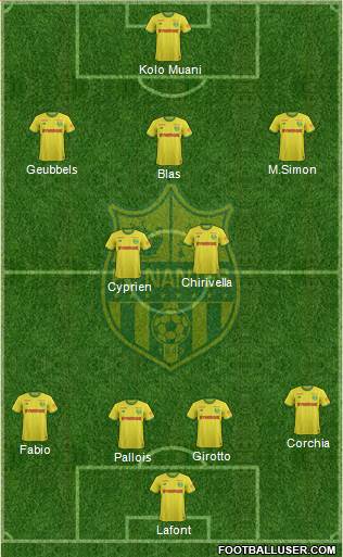 FC Nantes 4-2-3-1 football formation