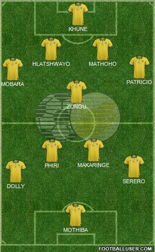 South Africa 4-1-4-1 football formation