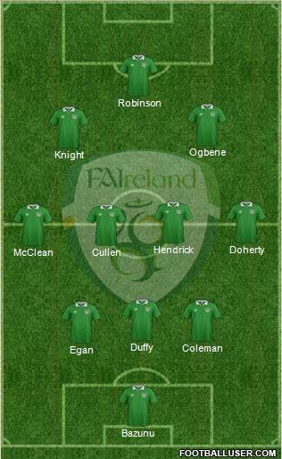 Ireland 3-4-2-1 football formation