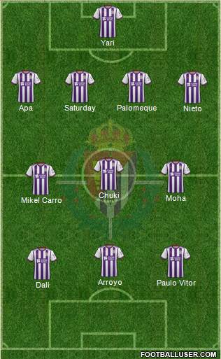 R. Valladolid C.F., S.A.D. 4-3-3 football formation