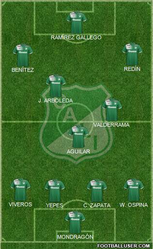 AC Deportivo Cali 4-3-3 football formation