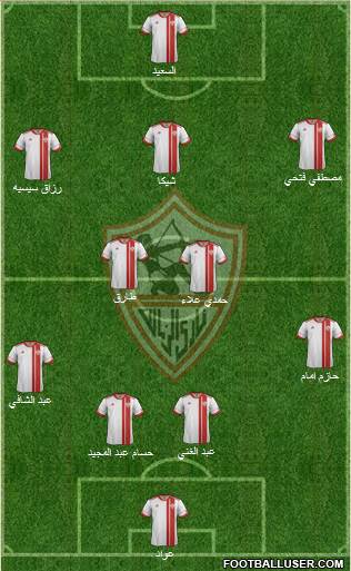 Zamalek Sporting Club 4-2-3-1 football formation