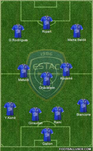 Esperance Sportive Troyes Aube Champagne football formation