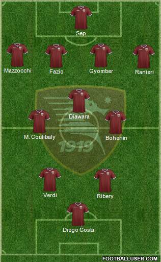 Salernitana 4-3-2-1 football formation