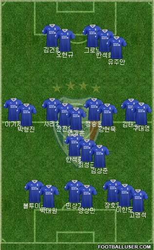 Suwon Samsung Blue Wings 3-5-2 football formation