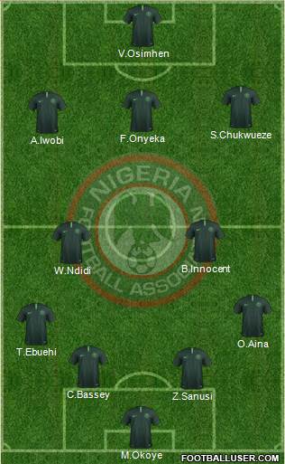 Nigeria 4-1-3-2 football formation