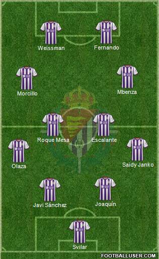 R. Valladolid C.F., S.A.D. 4-4-2 football formation