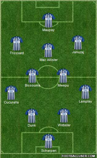 Brighton and Hove Albion football formation