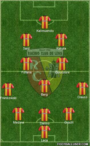 Racing Club de Lens 3-5-2 football formation
