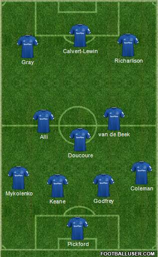 Everton football formation