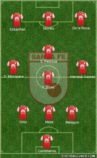 Santa Fe CD 3-4-3 football formation