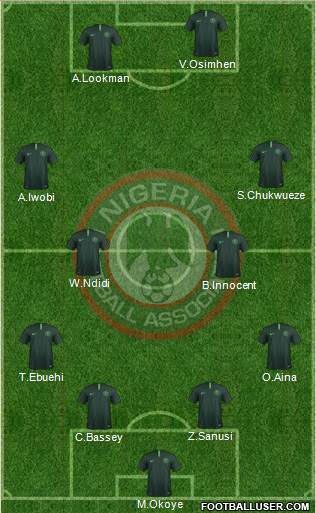 Nigeria 4-2-3-1 football formation