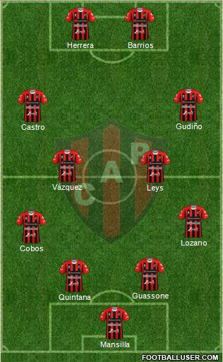 Patronato de Paraná 4-4-2 football formation